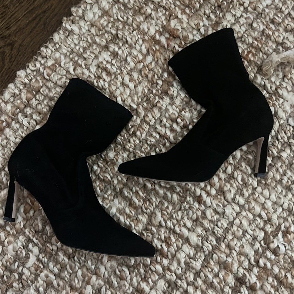 Stuart Weitzman Sock Bootie In Black Suede - image 7